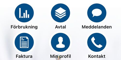 6 ikoner fra kundeapp